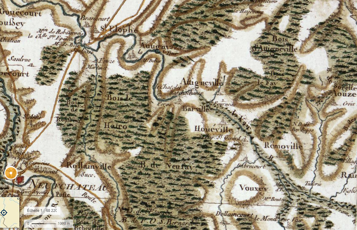 Carte de Cassini d'Attignéville