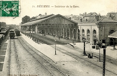 La gare de Béziers en 1912