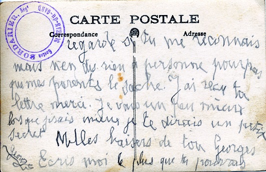 Carte postale de Georges Brouillet à Eve Andrieu