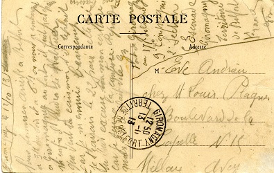 Carte postale de Georges Brouillet à Eve Andrieu