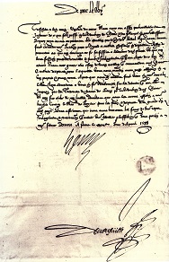 Lettre du roi Henri II en 1588